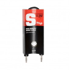 Stagg SAC020MPSMPSB Stereo audio cable, mini jack/mini jack (m/m), 20 cm